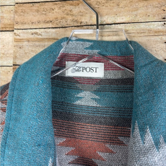 The Post Jacket Womens Medium Blue Southwestern Aztec Western Rodeo sz S/M - Picture 3 of 6